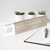 Neutrale Tan Beige Grey White Custom Logo Trendy Naambordje