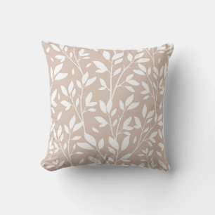 Neutrale Tan White Leaf Farmhouse Country Pattern Kussen