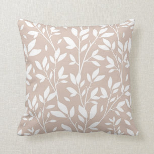 Neutrale Tan White Leaf Farmhouse Country Pattern Kussen