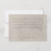 Neutrale Tan Wildbloemen Moderne bruiloft Bedankkaart (Achterkant)