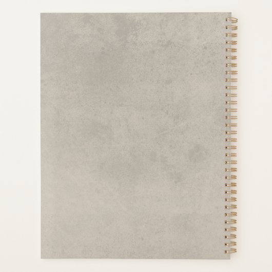 Neutrale Tan Wildbloemen Moderne bruiloft Planner (Achterkant)