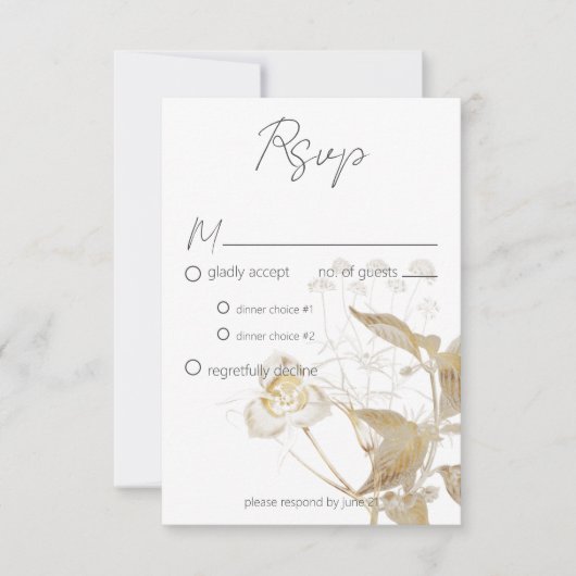 Neutrale Tan Wildbloemen Moderne Reactie Kaart (Voorkant)