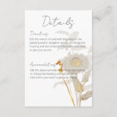 Neutrale Tan Wildflower Moderne details Informatiekaartje (Voorkant)