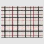 Neutrale tartan wit zwart en rood tissuepapier (Voorkant)