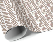 Neutrale Taupe Beige Bruine Witte Zigzag Strepen Cadeaupapier (Rol Hoek)