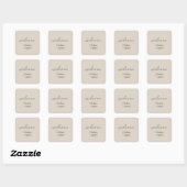 neutrale Taupe | Chic Simple Welcome Wedding Vierkante Sticker (Vel)