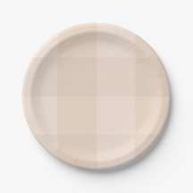 Neutrale Taupe Gingham Boerderij Papieren Bord