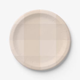 Neutrale Taupe Gingham Boerderij Papieren Bord 