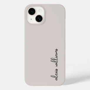 Neutrale Taupe Minimalistische Script handtekening Case-Mate iPhone 14 Hoesje