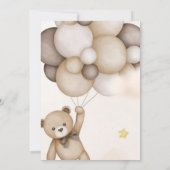Neutrale Teddy Bear Baby shower Invitation Kaart (Achterkant)