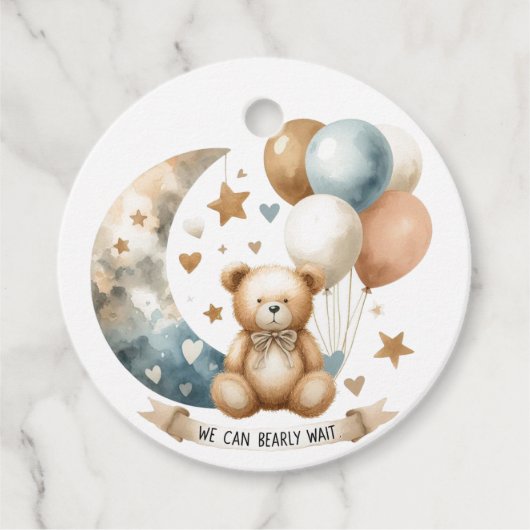 Neutrale Teddy Geslacht Onthulling Bedankjes Labels (Voorkant)