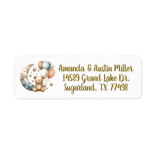 Neutrale Teddy Geslacht Onthulling Etiket (Voorkant)