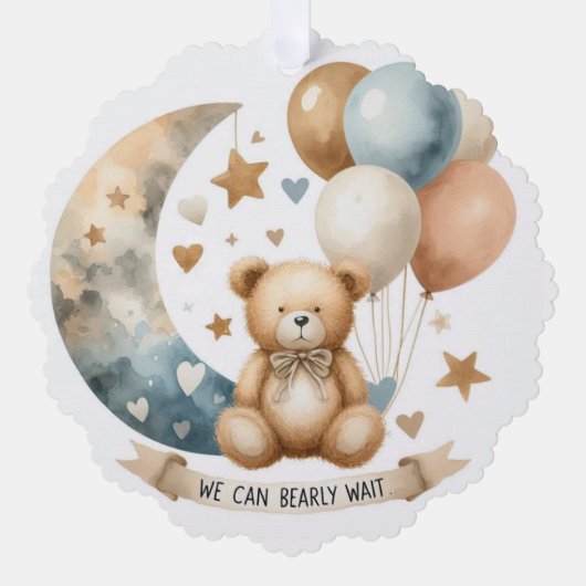 Neutrale Teddy Geslacht Onthulling Ornament Kaart (Voorkant)