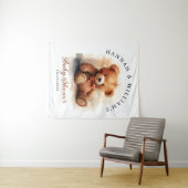 Neutrale Teddybeer Baby Shower Achtergrond Wandkleed (In Situ (horizontaal))
