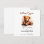 Neutrale Teddybeer Baby Shower Bedankt (Voorkant / Achterkant)