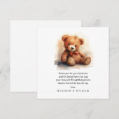 Neutrale Teddybeer Babyshower Bedankt (Voorkant / Achterkant)