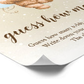 Neutrale Teddybeer Babyshower Bord Poster (Hoek)
