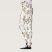 Neutrale teddybeer babyshower patroon leggings (Links)