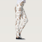 Neutrale teddybeer babyshower patroon leggings (Rechts)