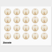 Neutrale teddybeer babyshower ronde sticker (Vel)