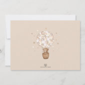 Neutrale teddybeer ballonnen 1e verjaardagsfeestje kaart (Achterkant)