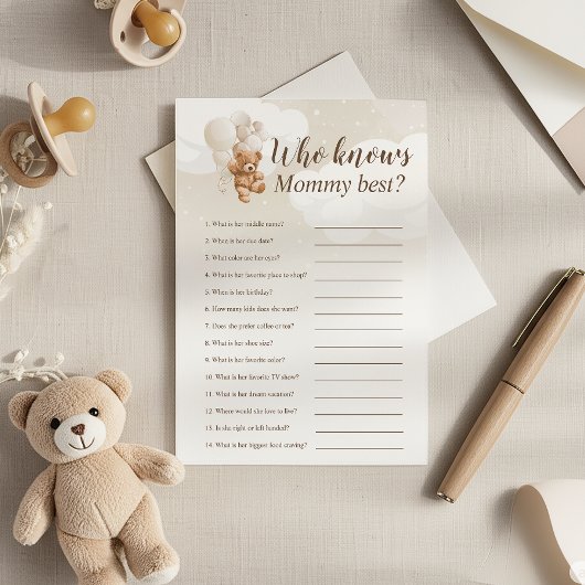 Neutrale teddybeer die weet dat mama het beste spe kaart
