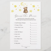 Neutrale Teddybeer en sterren raden de prijs spel Flyer (Voorkant)