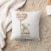 Neutrale Teddybeer Geboortestatus Baby Kussen (Deken)