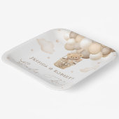 Neutrale teddybeer Geslacht onthullen Papieren Bordje (Gebogen)