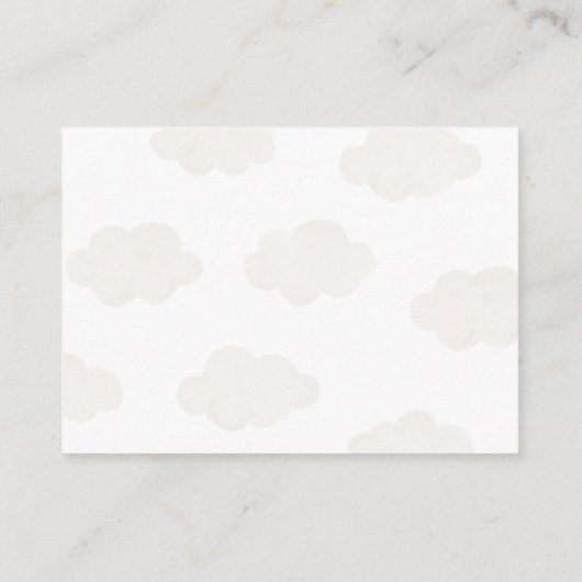 Neutrale teddybeer hete luchtballon luier rafel informatiekaartje (Achterkant)