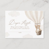 Neutrale teddybeer hete luchtballon luier rafel informatiekaartje (Voorkant)