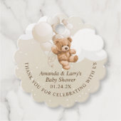 Neutrale Teddybeer met ballonnen Bedankjes Labels (Voorkant)