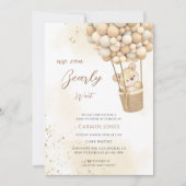 Neutrale Teddydbeer Baby Shower Kaart (Voorkant)