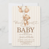 Neutrale Teddydbeer Baby Shower Kaart (Voorkant)