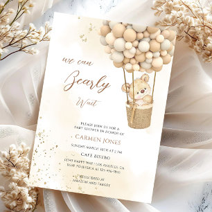 Neutrale Teddydbeer Baby Shower Kaart