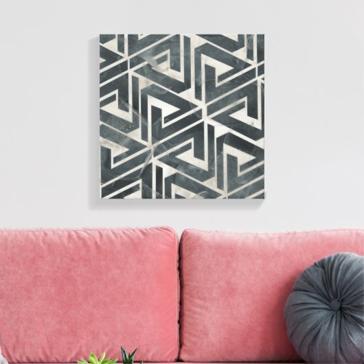 Neutrale Tegel Collectie - Geometrisch Canvas Afdruk (Insitu (Woonkamer))