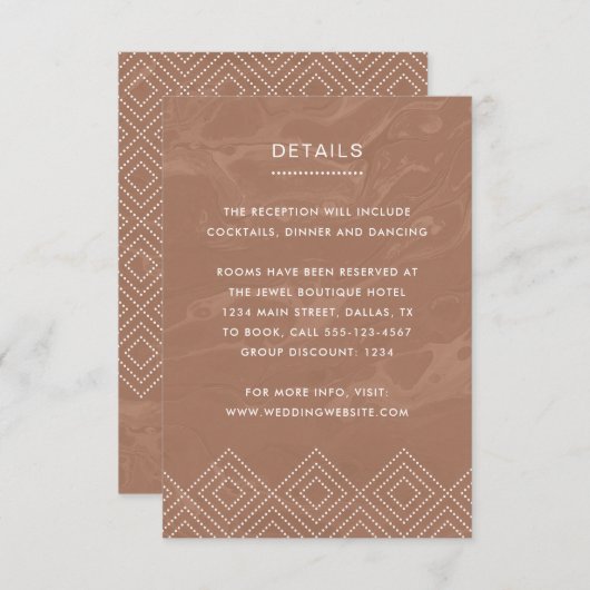 Neutrale Terracotta Clay Marble Enclosure Kaart (Voorkant / Achterkant)