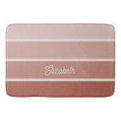 Neutrale Terracotta | Ombre Strepen met Script Badmat (Voorkant)