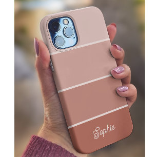 Neutrale Terracotta   Ombre Strepen met Script Case-Mate iPhone Case