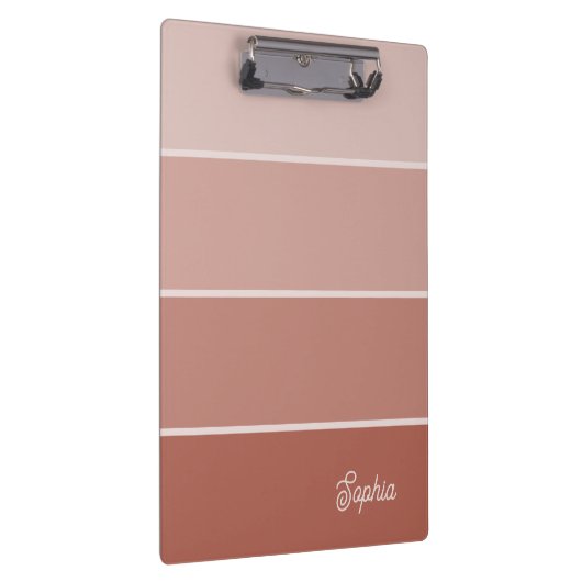 Neutrale Terracotta | Ombre Strepen met Script Klembord (Rechts)