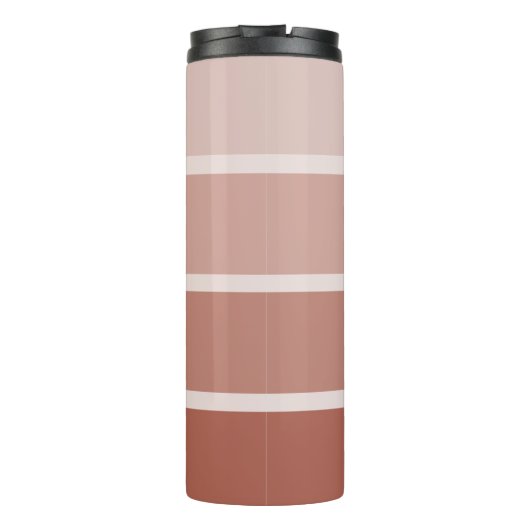 Neutrale Terracotta | Ombre Strepen met Script Thermosbeker (Achterkant)