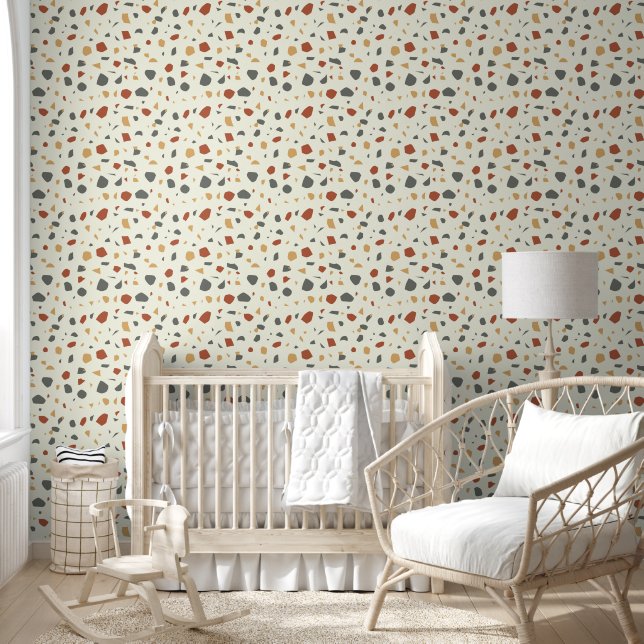Neutrale Terrazzo Stijl Behang (Kinderen)