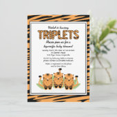 Neutrale tijgerdriplets Baby shower Kaart (Staand voorkant)