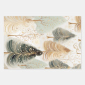 Neutrale tinten boeiend kerstmagie inpakpapier vel (Voorkant)