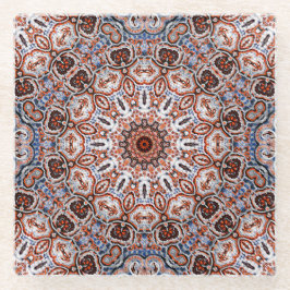 Neutrale Tinten Mandala Motief Glazen Onderzetter