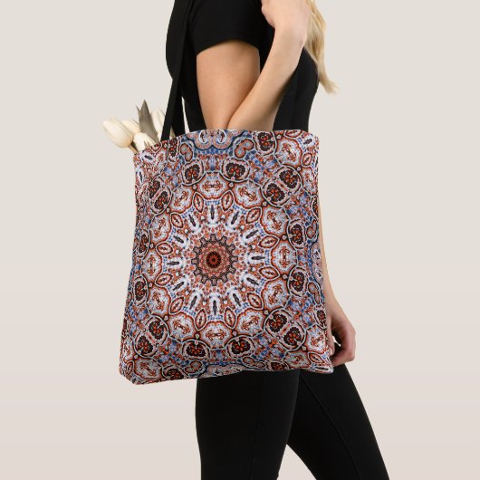 Neutrale Tinten Mandala Motief Tote Bag (Dichtbij)