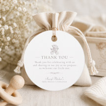 Neutrale Toile de Jouy Baby Shower Bedank Favor