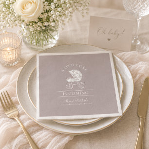 Neutrale Toile de Jouy Baby Shower  Servet