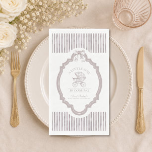 Neutrale Toile de Jouy Baby Shower Servetten