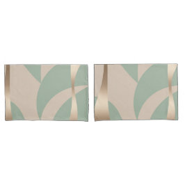 Neutrale Tonaard Beige & Zachte Groen met Gouden S Kussensloop